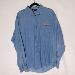 Vintage Coal Harbour Long Sleeve Casual Denim Button Up Shirt L